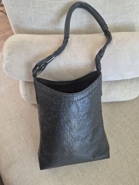 VBH Black Limited 1st Edition "Loafer" Genuine Ostrich Leather Shoulder Bag.